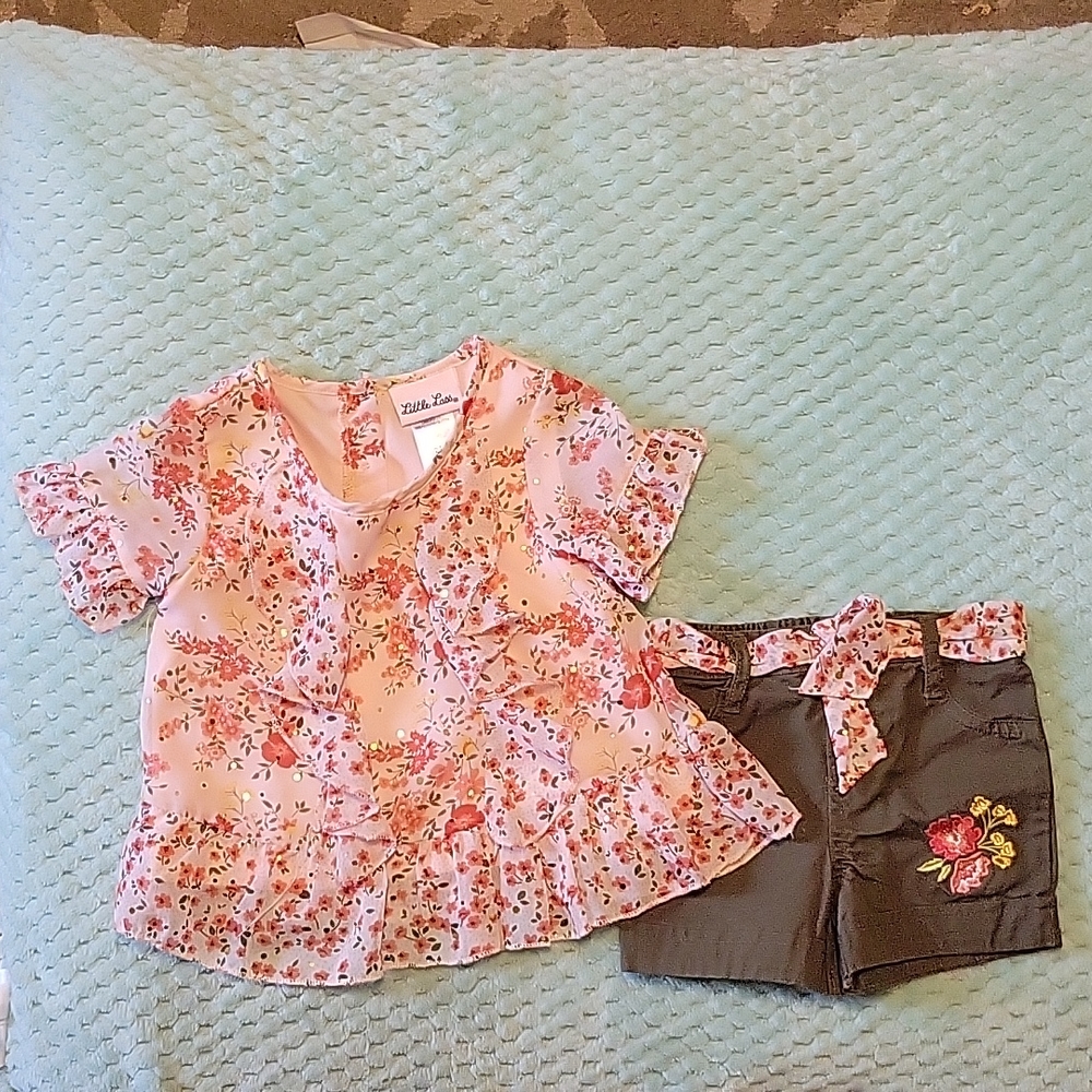 2t. Little Lass short and shirt set.